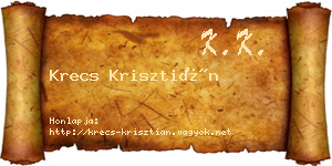 Krecs Krisztián névjegykártya